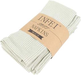 img 3 attached to 🍽️ INFEI Striped Cotton Napkins for Food Service Equipment & Supplies