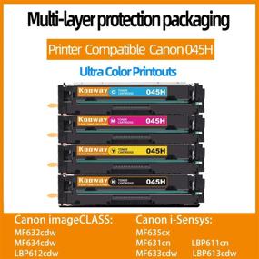 img 3 attached to 🖨️ kooway 045H High Yield Toner Cartridges, Compatible with Canon 045 CRG-045H, for Color imageCLASS MF634Cdw MF632Cdw LBP612Cdw MF632 MF634 (4 Pack)