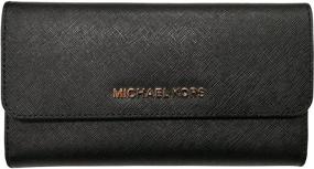 img 4 attached to 👜 Женские кошельки и сумки Trifold от Michael Kors, изготовленные из кожи сафьяна.