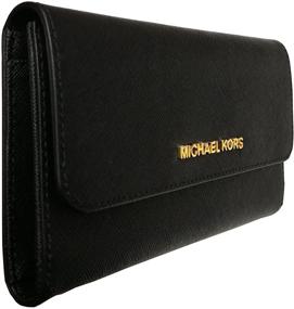 img 2 attached to 👜 Женские кошельки и сумки Trifold от Michael Kors, изготовленные из кожи сафьяна.