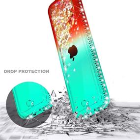 img 1 attached to 💎 E-Began Glitter Liquid Quicksand Waterfall Sparkle Protective Case for Apple TV Siri Remote 4K / 4th / 5th Gen - Diamond Bling Shockproof Cover - Green/Red