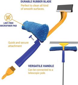 img 1 attached to 🪟 SCRUBIT Professional Window Cleaning Combo Tool - 2 in 1 Kit with Microfiber Scrubber Pad and Window Squeegee - Perfect for Windows and Glass Shower Doors