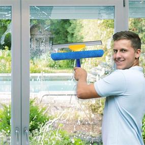 img 3 attached to 🪟 SCRUBIT Professional Window Cleaning Combo Tool - 2 in 1 Kit with Microfiber Scrubber Pad and Window Squeegee - Perfect for Windows and Glass Shower Doors