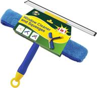 🪟 scrubit professional window cleaning combo tool - 2 in 1 kit with microfiber scrubber pad and window squeegee - perfect for windows and glass shower doors logo