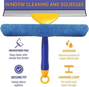 img 2 attached to 🪟 SCRUBIT Professional Window Cleaning Combo Tool - 2 in 1 Kit with Microfiber Scrubber Pad and Window Squeegee - Perfect for Windows and Glass Shower Doors