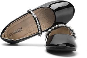 img 1 attached to Sparkling Elegance: SANDALUP Little Ballet Inlaid Rhinestone Girls' Flats