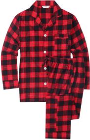 img 4 attached to 🌙 Cozy and Classic: Flannel People Men's Pajama Set for Unparalleled Comfort