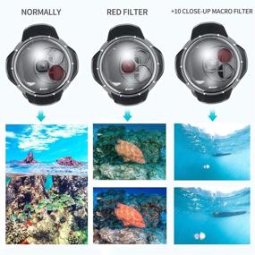 img 3 attached to 📷 SHOOT Dome Port Lens for GoPro HERO7 Black/6/5/HERO2018 - Captivating Underwater Photography Kit: 10X Macro Filter, Red Filter, Waterproof Case, Floating Hand Grip, and Enlarge Trigger