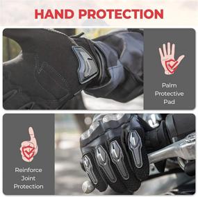 img 2 attached to 🧤 Kemimoto Motorcycle Riding Summer Gloves: Touchscreen, Breathable & Hard Knuckle Powersports Gloves (Black, L)