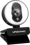 📸 full hd 1080p webcam with microphone and ring light - adjustable brightness, autofocus streaming camera for computer, zoom meetings, recordings, skype teams, youtube streaming logo