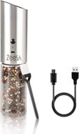 🧂 zeesa rechargeable electric salt and pepper grinder, automatic pepper mill with gravity salt mill, refillable design logo