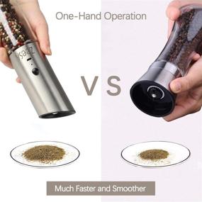 img 2 attached to 🧂 Zeesa Rechargeable Electric Salt and Pepper Grinder, Automatic Pepper Mill with Gravity Salt Mill, Refillable Design