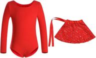 👗 molldan sleeve leotard separate sparkling attire for girls: stylish and durable! logo