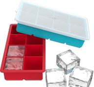 img 1 attached to 🧊 Ice Cube Trays - Premium Silicone Ice Cube Tray with Lid for Easy Release - Stackable & Dishwasher Safe - Great for Food, Cocktails, Whiskey, Chocolate review by Carla Anderson