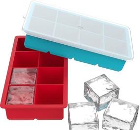 img 3 attached to 🧊 Ice Cube Trays - Premium Silicone Ice Cube Tray with Lid for Easy Release - Stackable & Dishwasher Safe - Great for Food, Cocktails, Whiskey, Chocolate