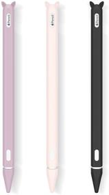 img 4 attached to 3 Pack Silicone Case for Apple Pencil 2nd Generation: Cute Grip Sleeve & Protective Covers for iPad Pro 11 12.9 inch 2018 - Purple, Pink, Black