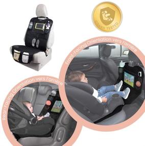 img 3 attached to 🚗 Лулибу Черный защитный чехол для автомобильных сидений с водонепроницаемым окном для планшета и отделением для хранения