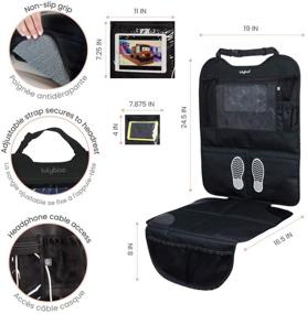 img 2 attached to 🚗 Lulyboo Black Auto Seat Protector with Waterproof Tablet Window and Storage