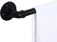 houseaid industrial steel pipe towel rack: heavy duty rustic hand towel bar for bathroom - 12 inch, matte black finish logo