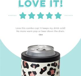 img 1 attached to Swig Life Luxy Leopard Print Standard Can + Bottle Cooler: Stainless Steel, Triple Insulated Can Sleeve for 12oz Cans or Bottles, Dishwasher Safe