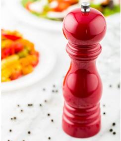 img 1 attached to 🌶️ Restaurantware 7.5-IN French Pepper Mill: Ideal for Restaurants, Cafes, and Catered Events - Adjustable Coarseness Pepper Grinder - High Gloss Red Eco-Friendly Rubberwood - 1-CT