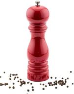 🌶️ restaurantware 7.5-in french pepper mill: ideal for restaurants, cafes, and catered events - adjustable coarseness pepper grinder - high gloss red eco-friendly rubberwood - 1-ct logo