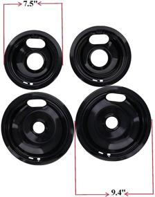 img 3 attached to 🍳 Whirlpool W10288051 Porcelain Drip Pan Set Replacement - 2 x 6” 93169204b & 8" 93169205b - Kitchen Basics 101