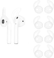 🎧 одноразовые 5 пар силиконовых насадок наушников: совместимы с airpods 1 и 2 | мягкие спортивные насадки против скольжения | гелиевые крючки для ушей против падения | аксессуары для защиты наушников и наушников (прозрачные) логотип