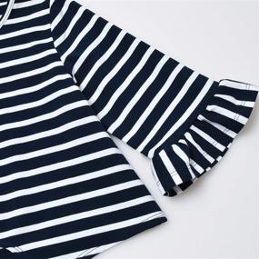 img 1 attached to 👚 Sleeve Striped T-Shirt for Girls - Mirawise Girls' Clothing Tops, Tees & Blouses