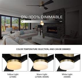 img 2 attached to 🌀 SMAAIR 52" Smart Ceiling Fan with Dimmable Light Kit and 10-speed DC Motor - Remote Control, Alexa, Google Home, Siri Compatible - Timer, Schedule - Gold/Black