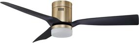img 4 attached to 🌀 SMAAIR 52" Smart Ceiling Fan with Dimmable Light Kit and 10-speed DC Motor - Remote Control, Alexa, Google Home, Siri Compatible - Timer, Schedule - Gold/Black