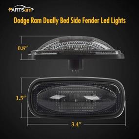 img 2 attached to Замена светодиодного маркера крыльчика Partsam для Dodge RAM 3500 (янтарный+красный) - 2003-2009 | Комплект противотуманных светодиодных маркеров крыльчика с курительным линзы для грузовиков RAM 2500/3500 HD.