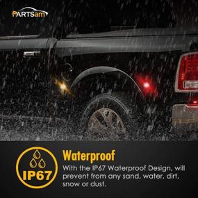 img 1 attached to Замена светодиодного маркера крыльчика Partsam для Dodge RAM 3500 (янтарный+красный) - 2003-2009 | Комплект противотуманных светодиодных маркеров крыльчика с курительным линзы для грузовиков RAM 2500/3500 HD.