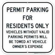 🅿️ convenient permit parking solution: residents only legend logo