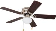 🔆 prominence home 80029-01 alvina led globe light hugger ceiling fan, 42 inches, satin nickel логотип