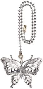 img 3 attached to 🦋 Decorative Ceiling Fan Pull Chain Pendant Extension, 12-Inch Butterfly Chromium Finish Fan Pulls with Beaded Ball Chains Extender Ornament and Connector (2-Pack)