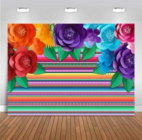 img 3 attached to 🎉 Mexican Stripe Party Supplies Banner - Colorful Paper Flower Fiesta Photography Backdrop (7x5ft Vinyl) for Cinco De Mayo, Carnival Festival, Birthday, Baby Shower - Photo Booth Decoration & Background