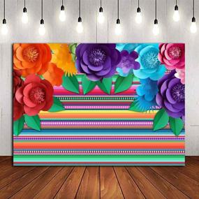 img 2 attached to 🎉 Mexican Stripe Party Supplies Banner - Colorful Paper Flower Fiesta Photography Backdrop (7x5ft Vinyl) for Cinco De Mayo, Carnival Festival, Birthday, Baby Shower - Photo Booth Decoration & Background