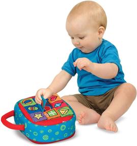 img 1 attached to Melissa & Doug K's Kids Take-Along Shape Sorter Baby Toy: 2-Sided Activity Bag & 9 Textured Shape Blocks