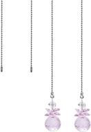 pink crystal ceiling fan pull chains: 💎 elegant hanging pendants - prism pack of 2 логотип