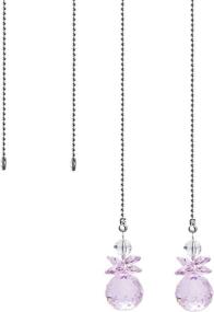 img 4 attached to Pink Crystal Ceiling Fan Pull Chains: 💎 Elegant Hanging Pendants - Prism Pack of 2