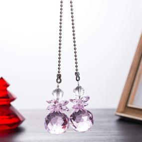 img 3 attached to Pink Crystal Ceiling Fan Pull Chains: 💎 Elegant Hanging Pendants - Prism Pack of 2