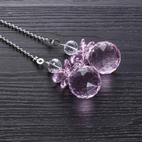 img 2 attached to Pink Crystal Ceiling Fan Pull Chains: 💎 Elegant Hanging Pendants - Prism Pack of 2