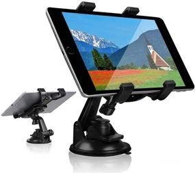 img 4 attached to Tablet Holder Mount for Car Windshield & Dash – Car Tablet iPad Holder Stand for Kitchen, Wall, and Desk – Compatible with 7-10 inches Tablets like iPad Mini, Air, Samsung Galaxy Tab A & S Series
