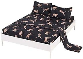 img 1 attached to 🐆 3PC Leopard Bedding Sheet Sets for Queen Size Beds - Animal Print Bed Sheets with Flat Fitted Sheet for Boys, Girls, and Kids - SDIII