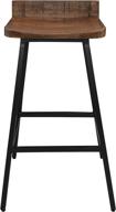 kosas home pennie mango wood & iron barstool: hand finished in brown/black iron finish for stylish seating logo