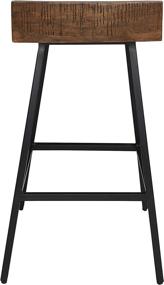 img 2 attached to Kosas Home Pennie Mango Wood & Iron Barstool: Hand Finished in Brown/Black Iron Finish for Stylish Seating