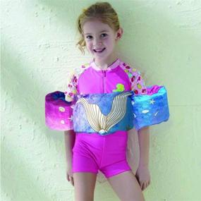 img 2 attached to 👶 DLone Toddler Life Jacket with Drawstring Bag, Swim Vest for Toddlers 30-50 lbs, Infant Life Jacket with Adjustable Arm Wings