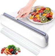 refillable cling film dispenser with slide cutter - professional bpa free plastic wrap dispenser with 250' of cling film логотип