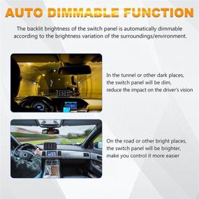 img 1 attached to 🚗 Auxbeam 8 Gang Switch Panel with Automatic Dimmable On-Off LED Switch Pod Touch Switch Box for Car Pickup Truck Boat UTV SUV (One-Sided Outlet), Universal Circuit Control Relay System